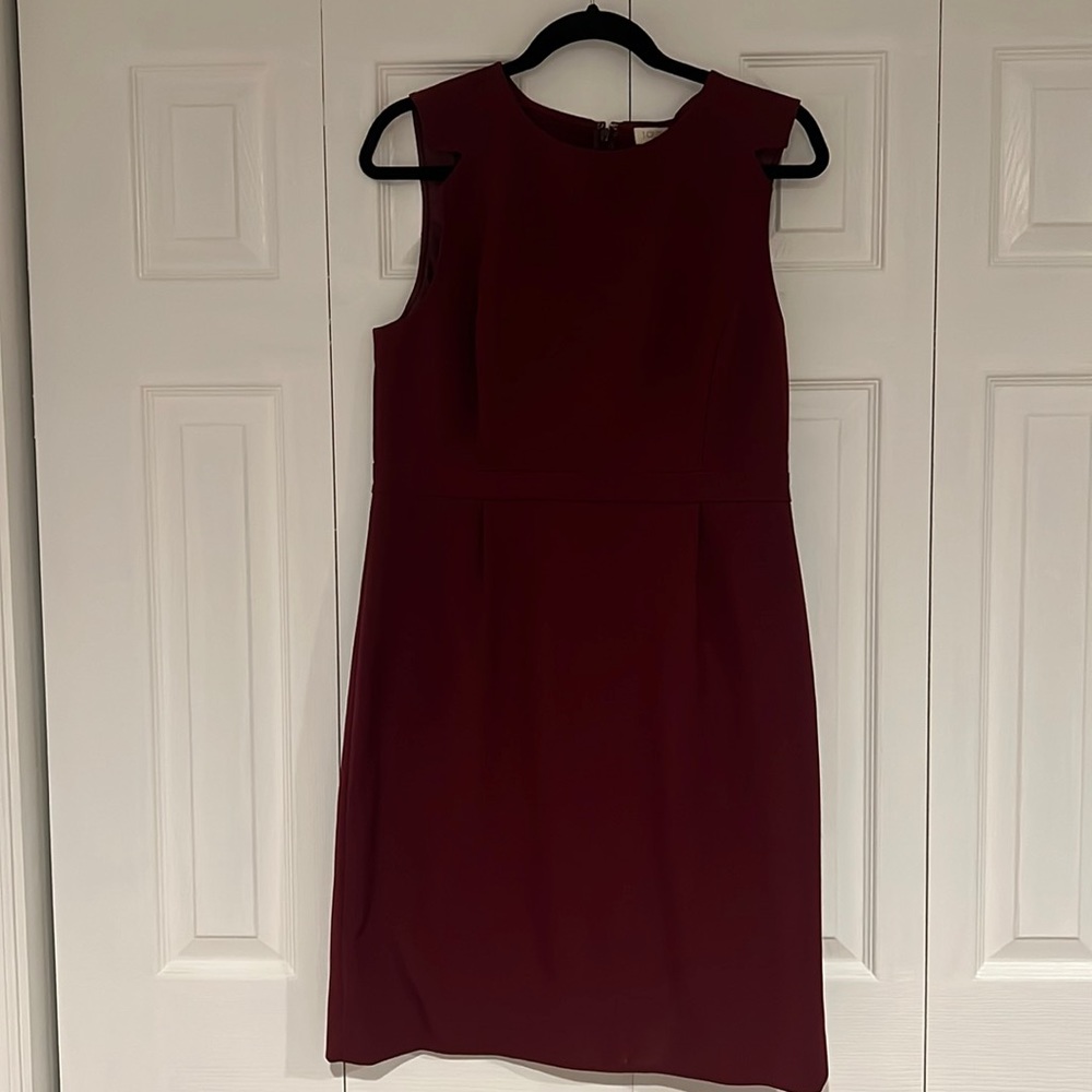 J Crew Maroon/Burgundy Sheath Resume Dress Size 12